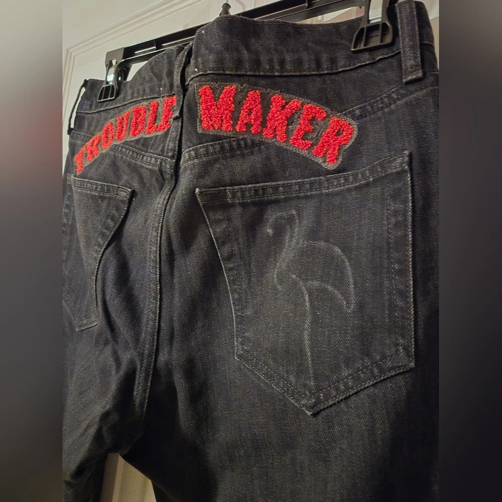 Free People X Sandrine Rose Black Trouble Maker Jeans - Picture 4 of 7